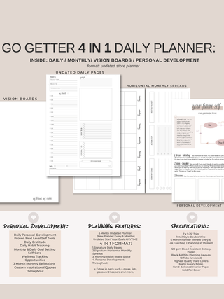 Go Getter Daily Planner Store Version - Undated 6 Months