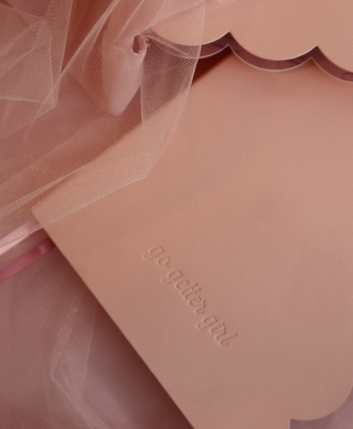 TRADEMARKED. CAPSULE. A5 UNDATED DAILY SCALLOPED PLANNER. Leather Feel.