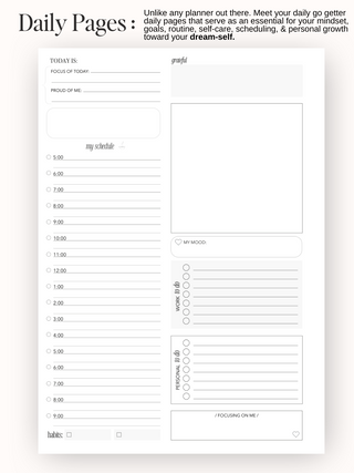 Go Getter Daily Undated A5 Bookbound Planner- Spaded Cherry