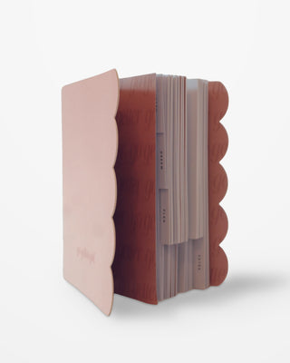 TRADEMARKED. CAPSULE. A5 UNDATED DAILY SCALLOPED PLANNER. Leather Feel.