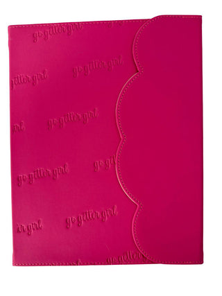 Large Premium Lined Journal - Scalloped- Hot Pink