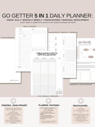 Go Getter Daily Planner (Dated July-Dec 2023)- Eliza Evergreen