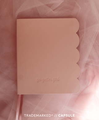 TRADEMARKED. CAPSULE. A5 UNDATED DAILY SCALLOPED PLANNER. Leather Feel.