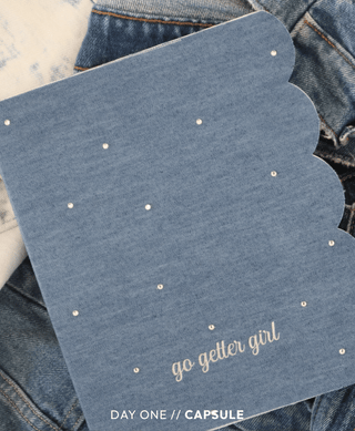 DAY ONE. CAPSULE. A5 UNDATED DAILY SCALLOPED PLANNER. Denim.