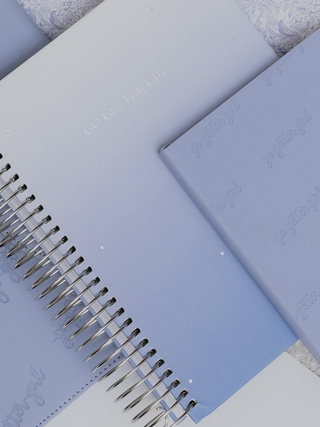 Premium Lined Large Journal - Scalloped - Periwinkle