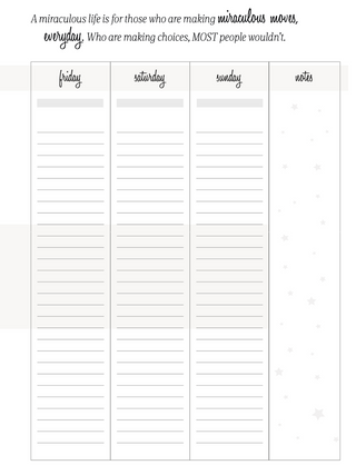 Discbound Planner Weekly Inserts, Printed & Punched (6 Month Vertical)