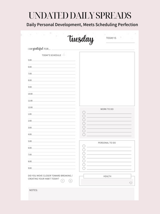 Go Getter Undated Daily Planner - Silver Sky