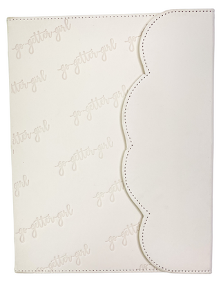 Large Premium Lined Notebook - Scalloped- Marshmallow