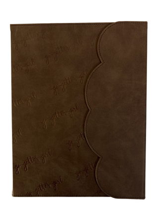 Large Premium Lined Journal - Scalloped- Mochachino