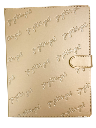Large Premium Lined Notebook - Magnet Closure- Champagne Shimmer