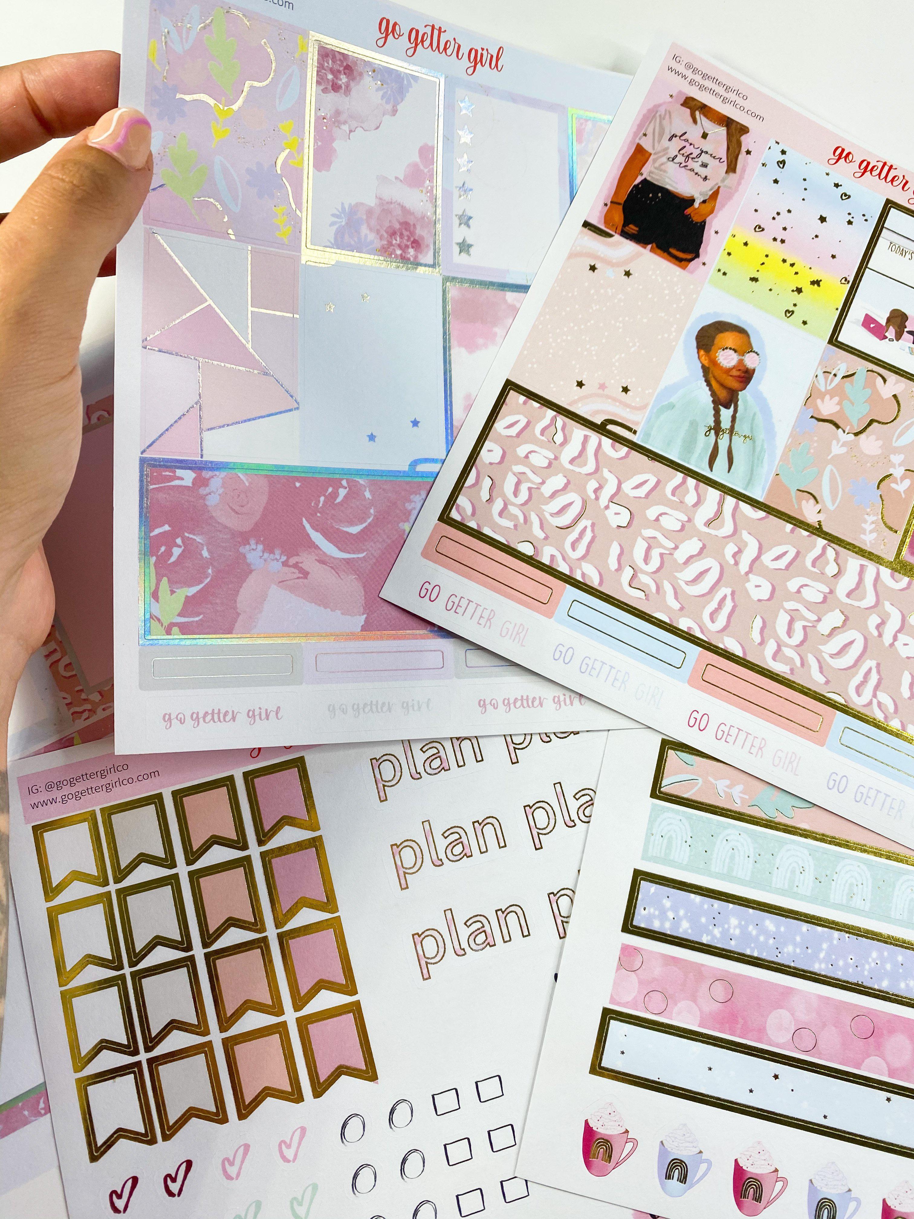 Planner Kit CANDY GIRL Planners Stickers. Stickers for 7x9 Planners